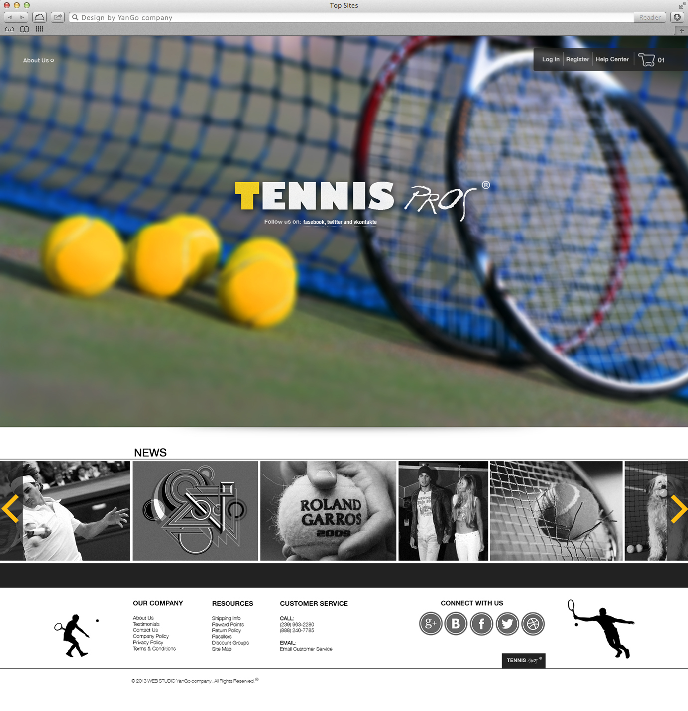интернет магазин Tennis Pros